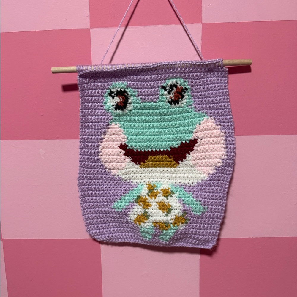 Lily animal crossing crochet tapestry